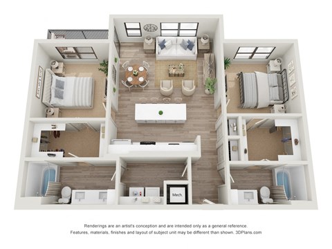 Copeland B3 3D Floor Plan